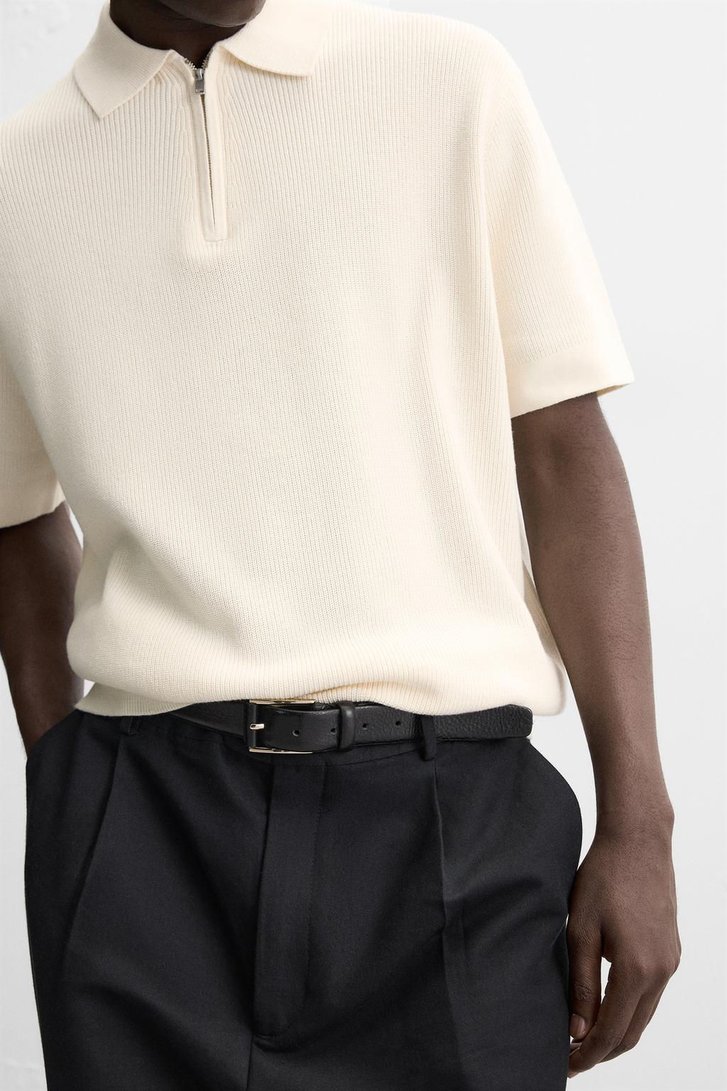 PEARL KNIT POLO SHIRT WITH ZIP - Zara фото 13