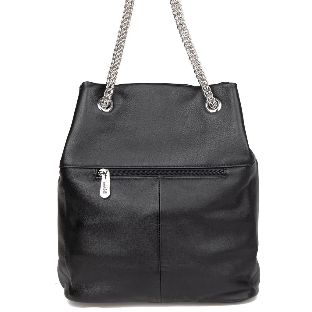 Y9810 black, женская кожаная сумка "Chain strap" Barcelo Biagi