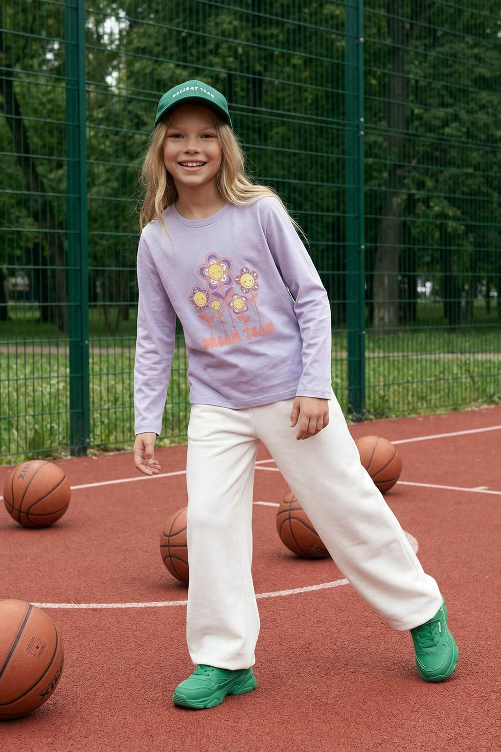 Ekru*001 K?z Cocuk Kalp Desenli Bisiklet Yaka Pamuklu Orme T-Shirt TKDAW25TS00010 - Trendyolmilla фото 9