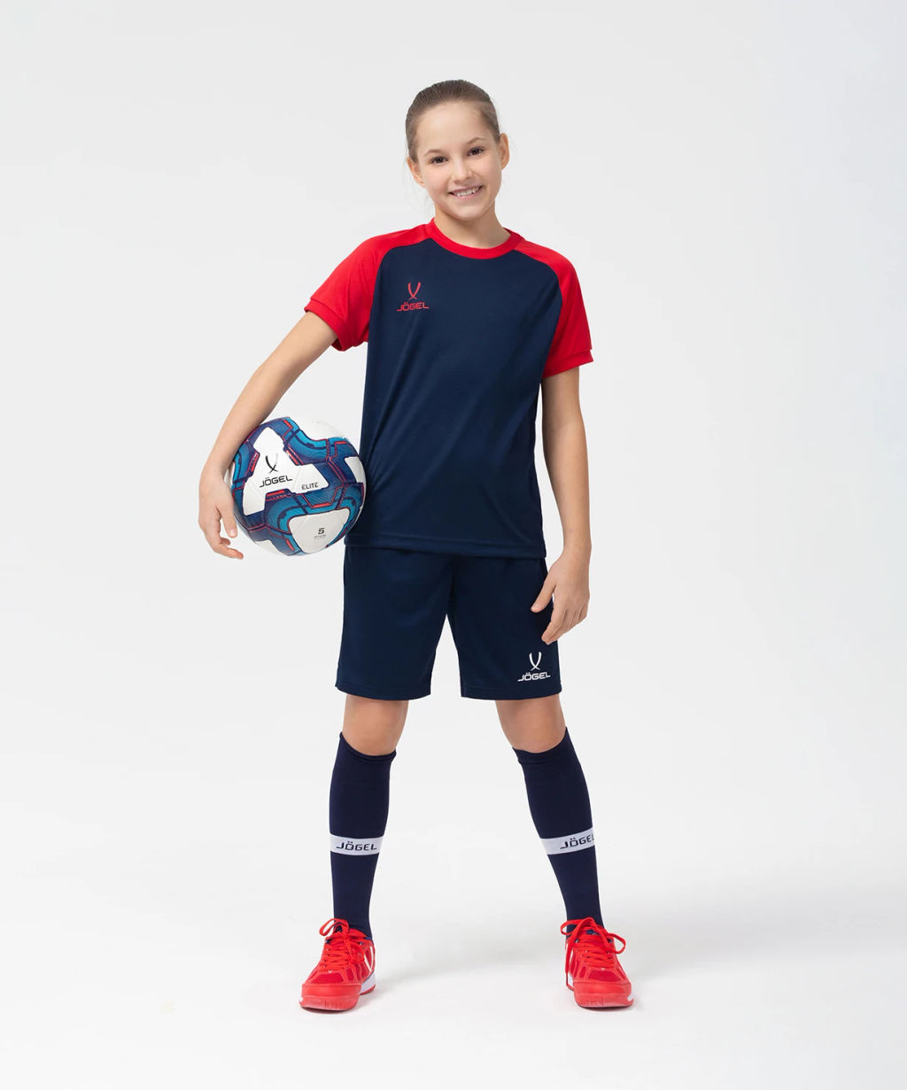 Футболка игровая JOGEL CAMP Reglan Jersey, темно-синий/красный, детский
