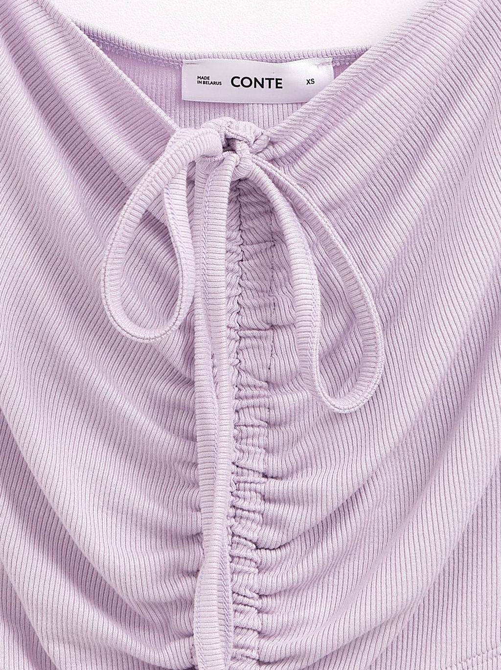 CONTE Укороченный топ в рубчик с отрытыми плечами и сборкой LD 2632 lavender - Conte elegant фото 6