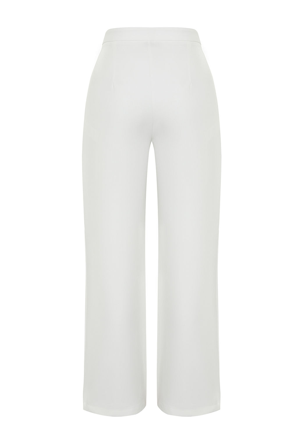Ekru Wide Leg/Genis Paca Yuksek Bel Dokuma Kumas Pantolon TWOAW22PL0066