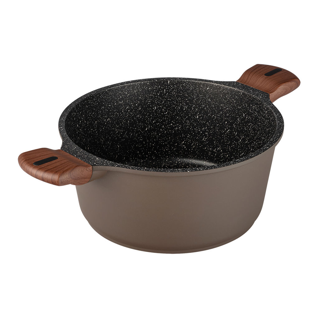 51471 WERNER Кастрюля DONO 24,0x11,5 см/4,3 л с индукционным дном, с двухслойным мраморным антипригарным покрытием Pfluon, бакелитовая ручка с покрытием Soft Touch, крышка с силиконовым ободом. Матери  фото 4