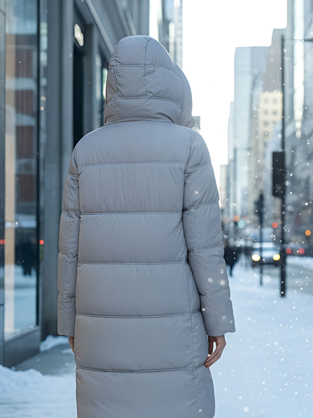 Пальто зимнее утепленное с капюшоном женское темно-серого цвета 7618TC - Visdeer фото 22