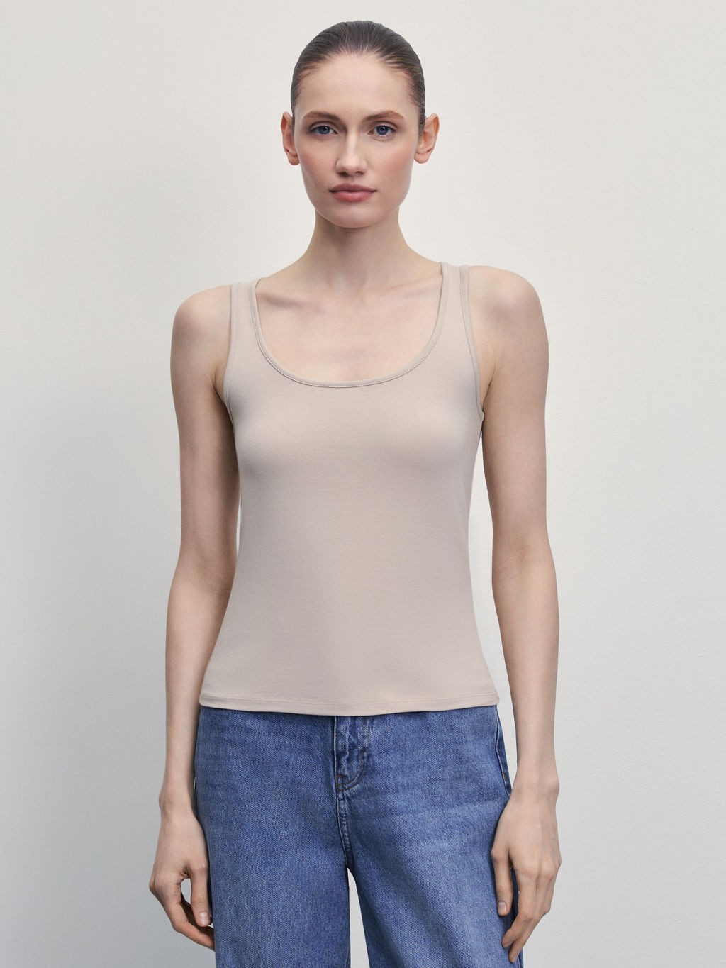 Базовый топ из эластичного хлопка / Zarina  фото 3