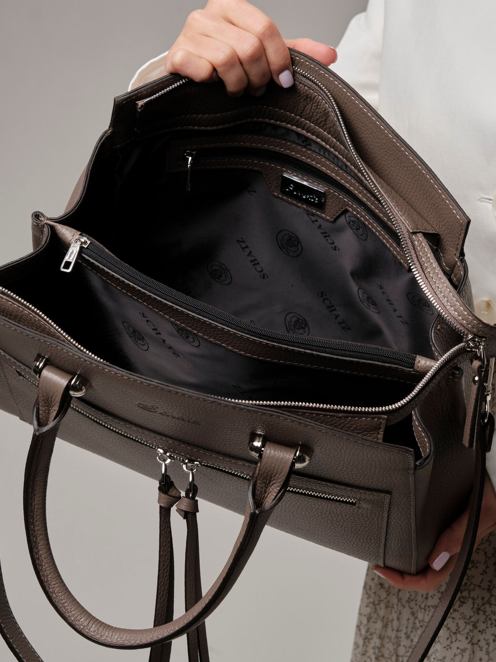 Сумка саквояж Schatz 40768 тауп