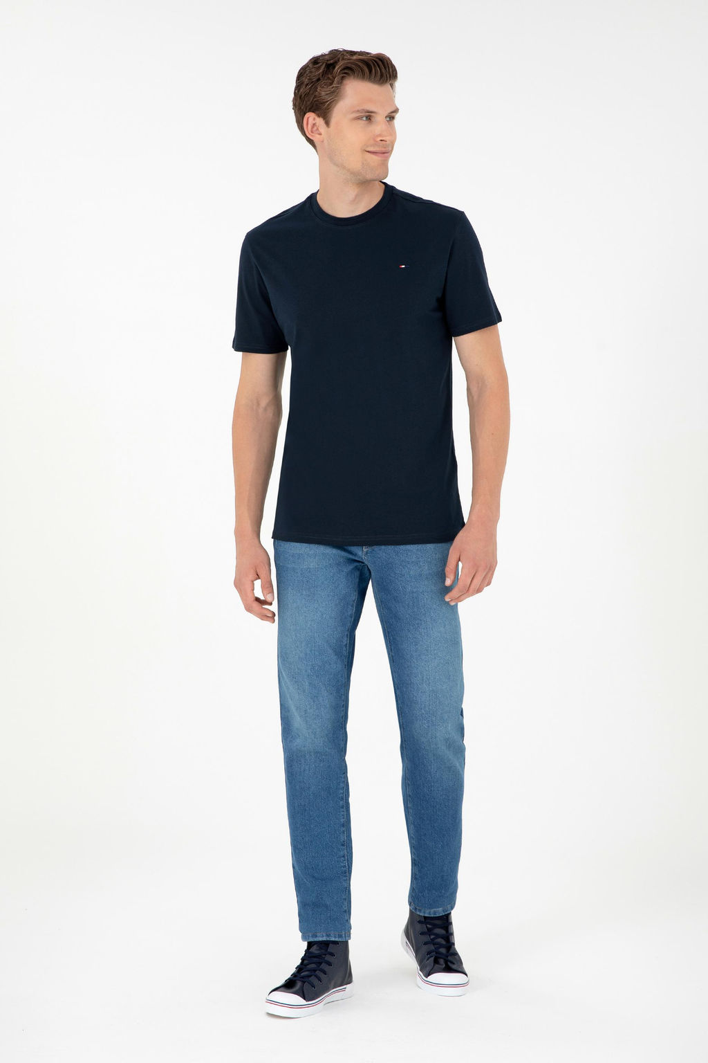 Мужская темно-синяя базовая футболка Неожиданная скидка в корзине - U.s. polo assn фото 4