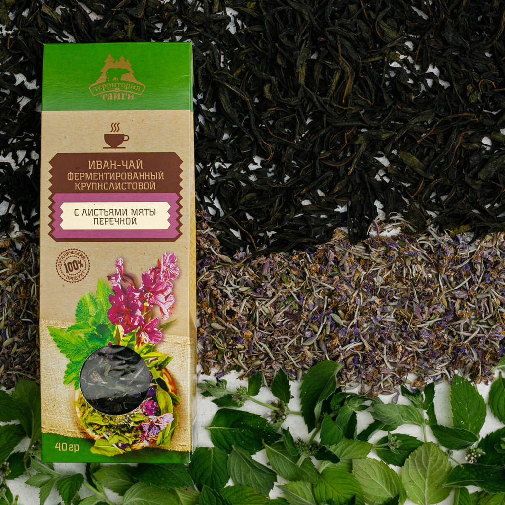Иван-чай ферментированный крупнолистовой с листьями мяты перечной / 40г - Территория тайги фото 2