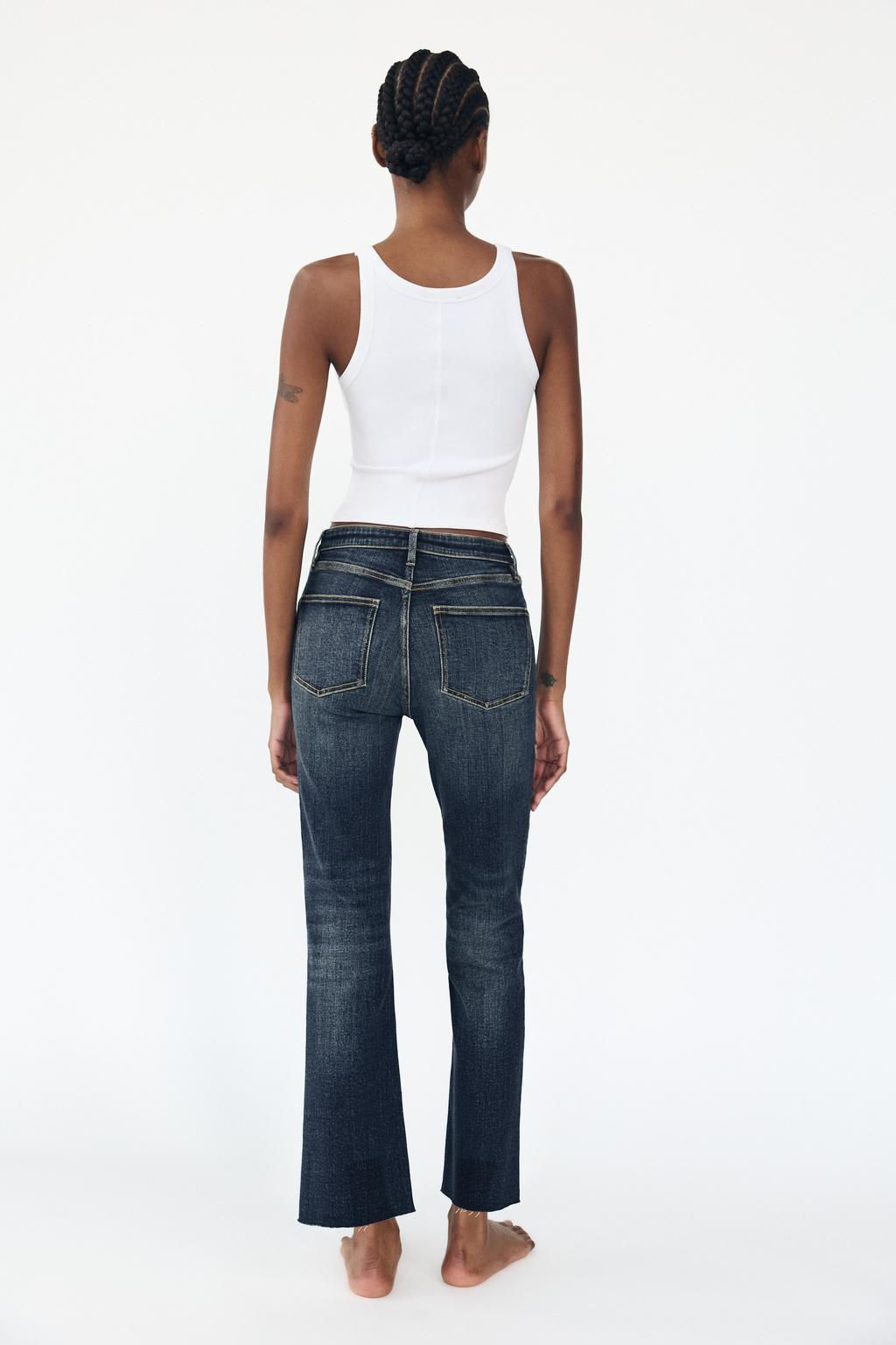 TRF CROPPED FLARE HIGH-WAIST JEANS - Zara фото 12
