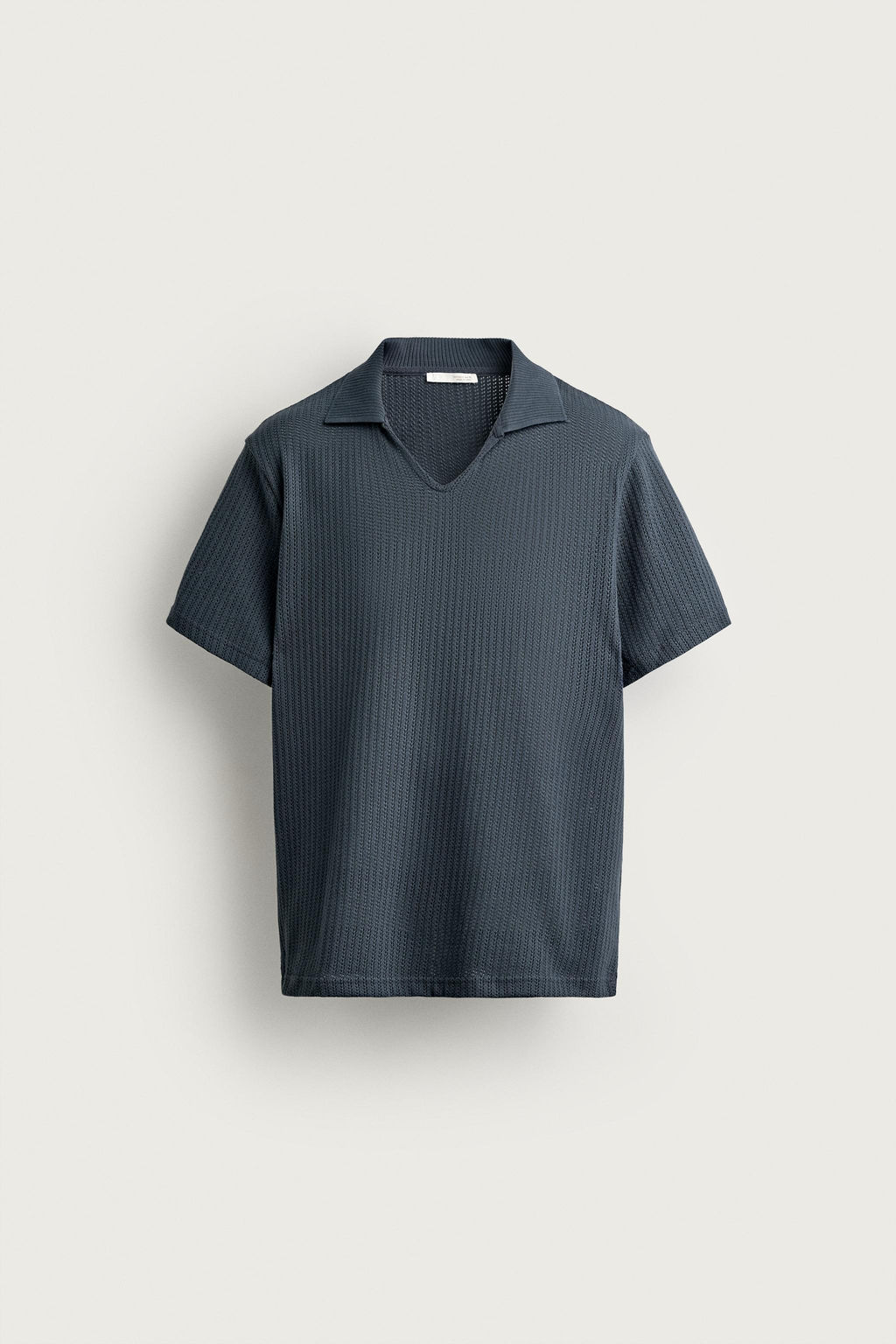 POLO REGULAR FIT ESTRUCTURA CALADOS / Plomo - Zara фото 5