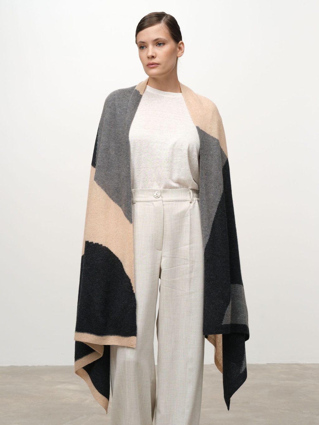 Палантин из кашемира 09043 графит