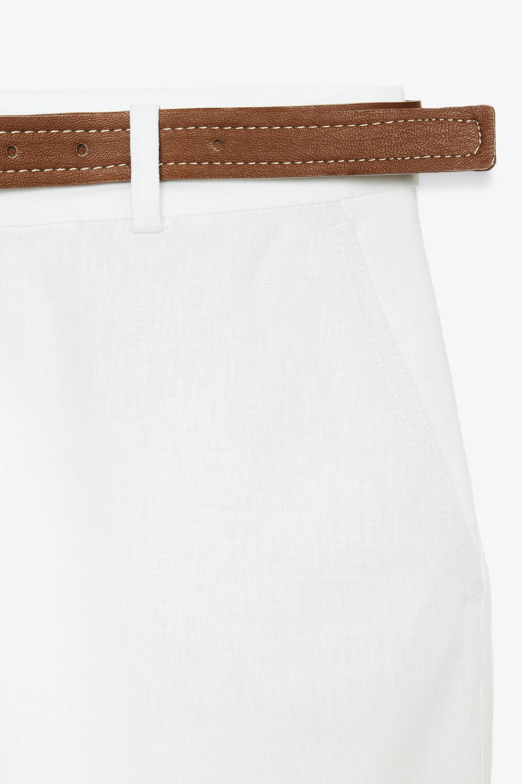 LINEN BLEND CULOTTES WITH BELT - Zara фото 8