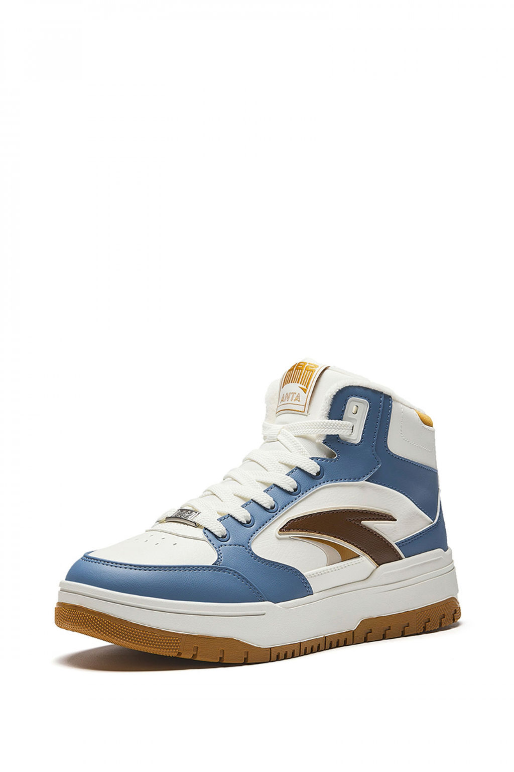 Кеды повседневные утепленные Бежевый/Голубой/Коричневый ANTA982