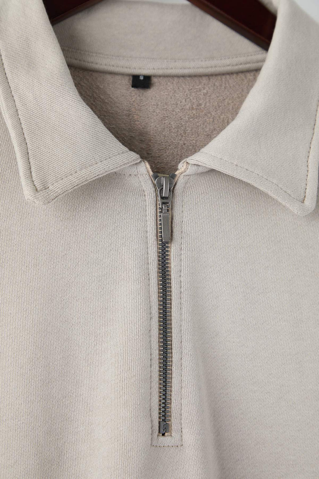 Gri Yeni Oversize/Genis Kesim Fermuarl? Gomlek Yaka Ici Sardonsuz Sweatshirt TMNAW26SW00013 - Trendyolmilla фото 2