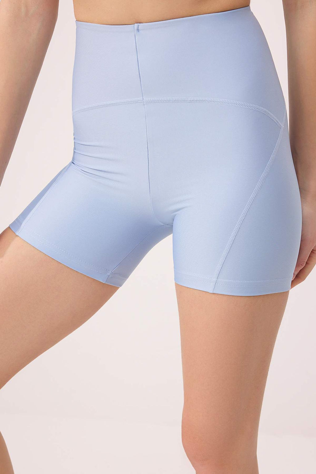 Ac?k Mavi Toparlay?c? Orme Spor Sort/K?sa Tayt TWOSS21SR0545