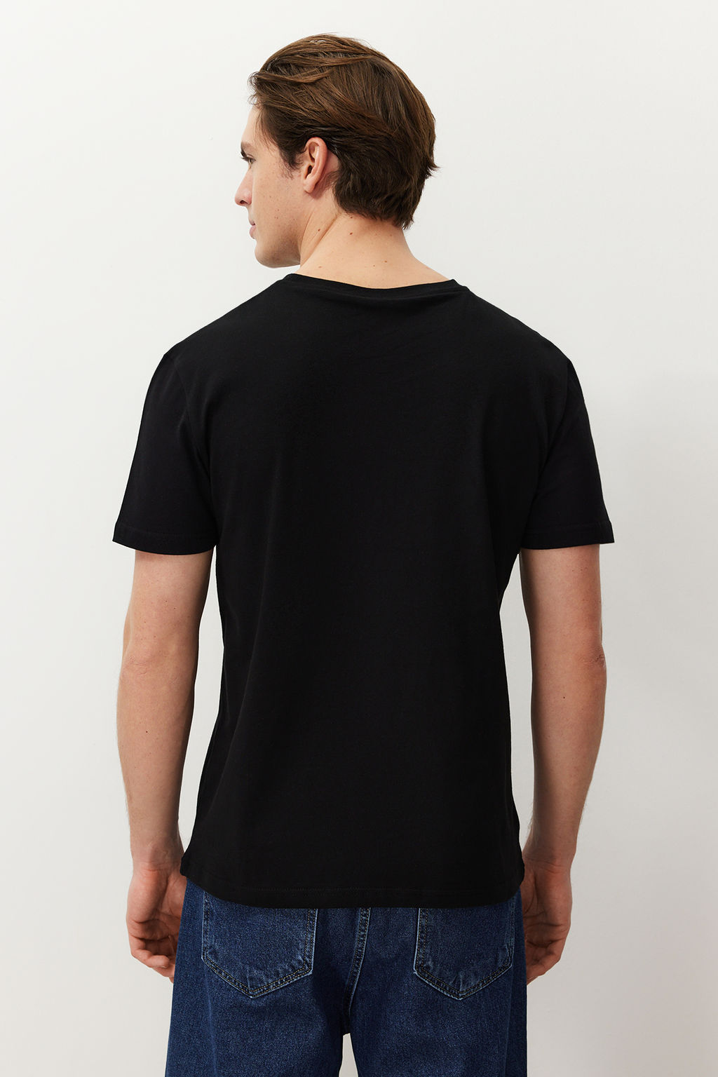 Siyah Regular/Normal Kesim Nak?sl? %100 Pamuklu T-Shirt TMNSS24TS00189 - Trendyolmilla фото 6