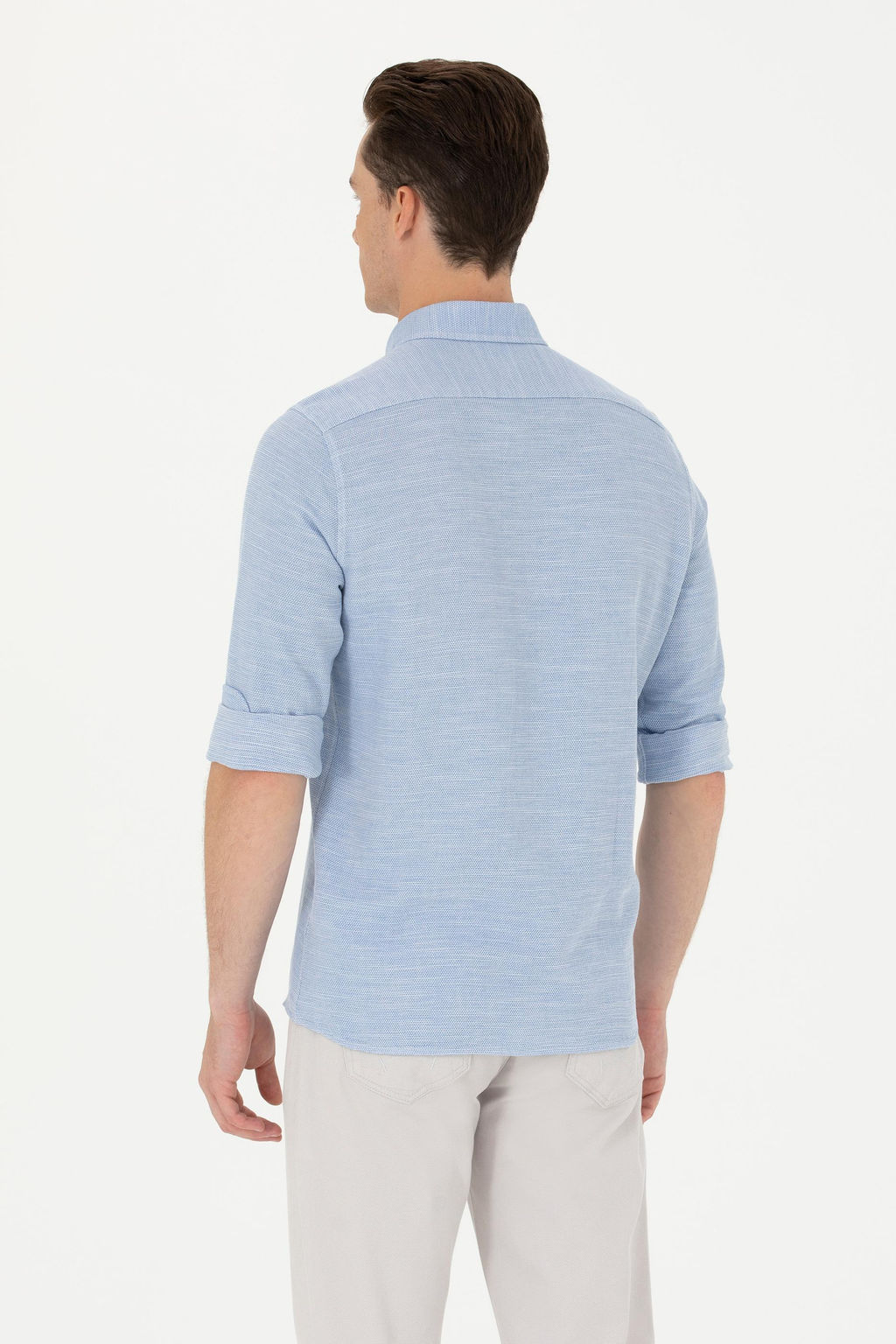 Мужская синяя рубашка с длинным рукавом - U.s. polo assn фото 5