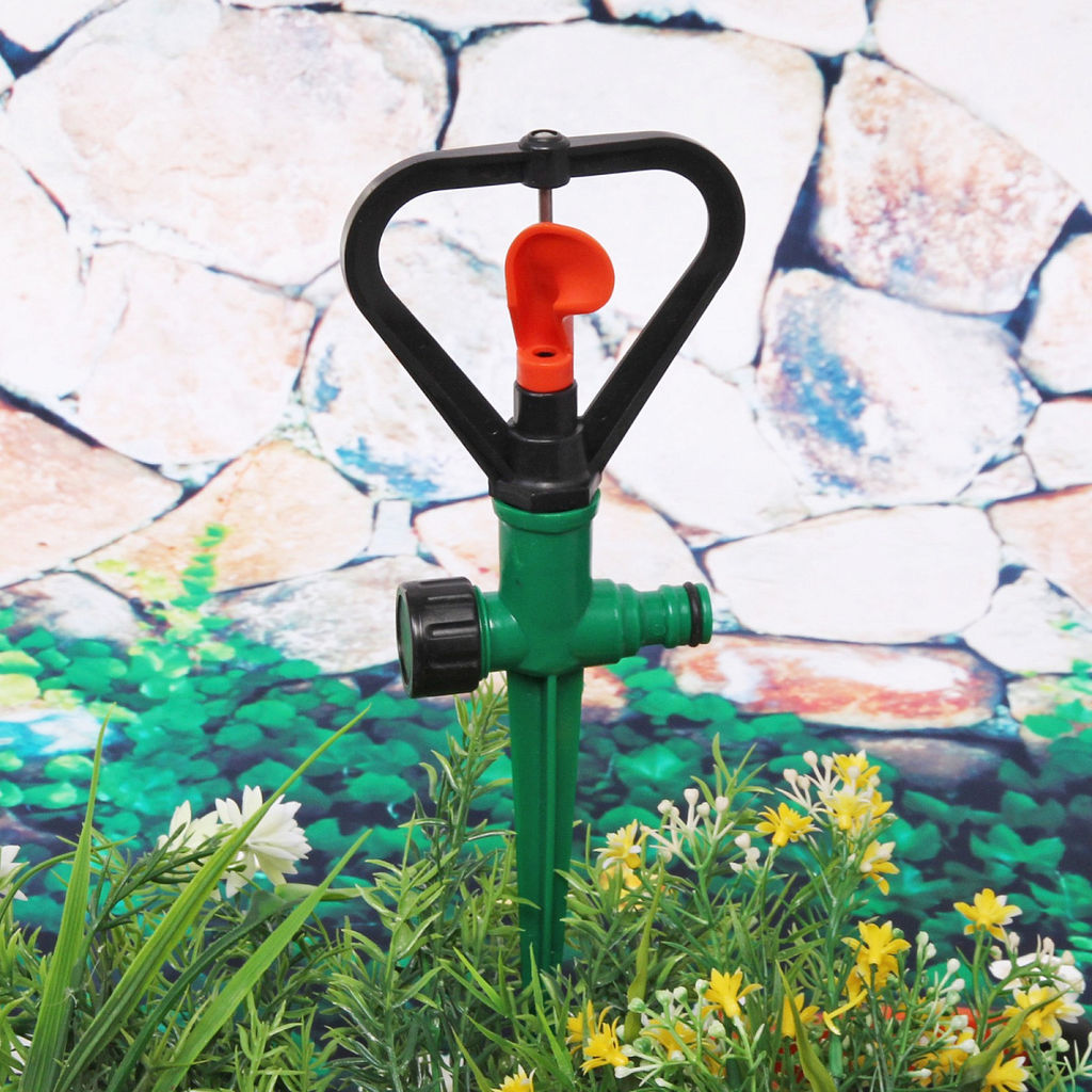 Цена за 3 шт. Разбрызгиватель "Дождь" на колышке, вращение, 28см, б/с разъём ДоброСад