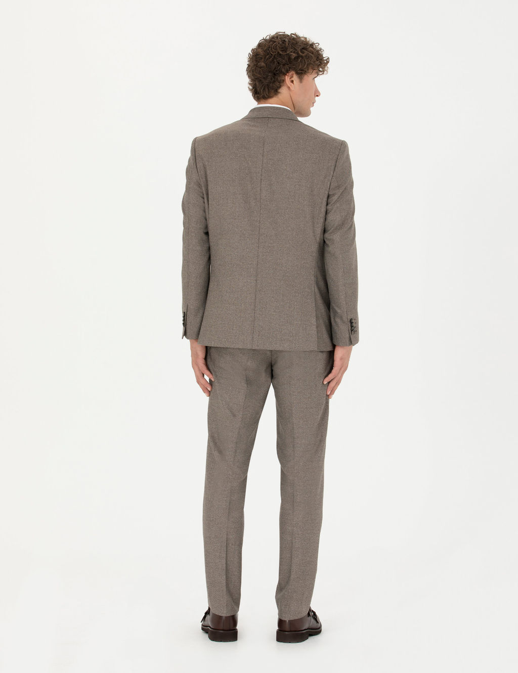 A__k Kahverengi Slim Fit Tak_m Elbise