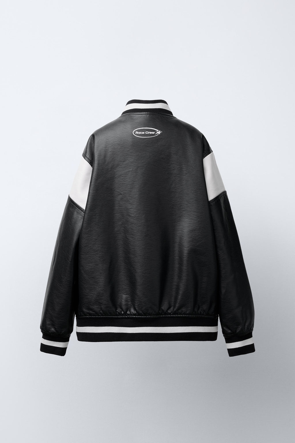 FAUX LEATHER BOMBER JACKET WITH EMBROIDERED TEXT - Zara фото 4