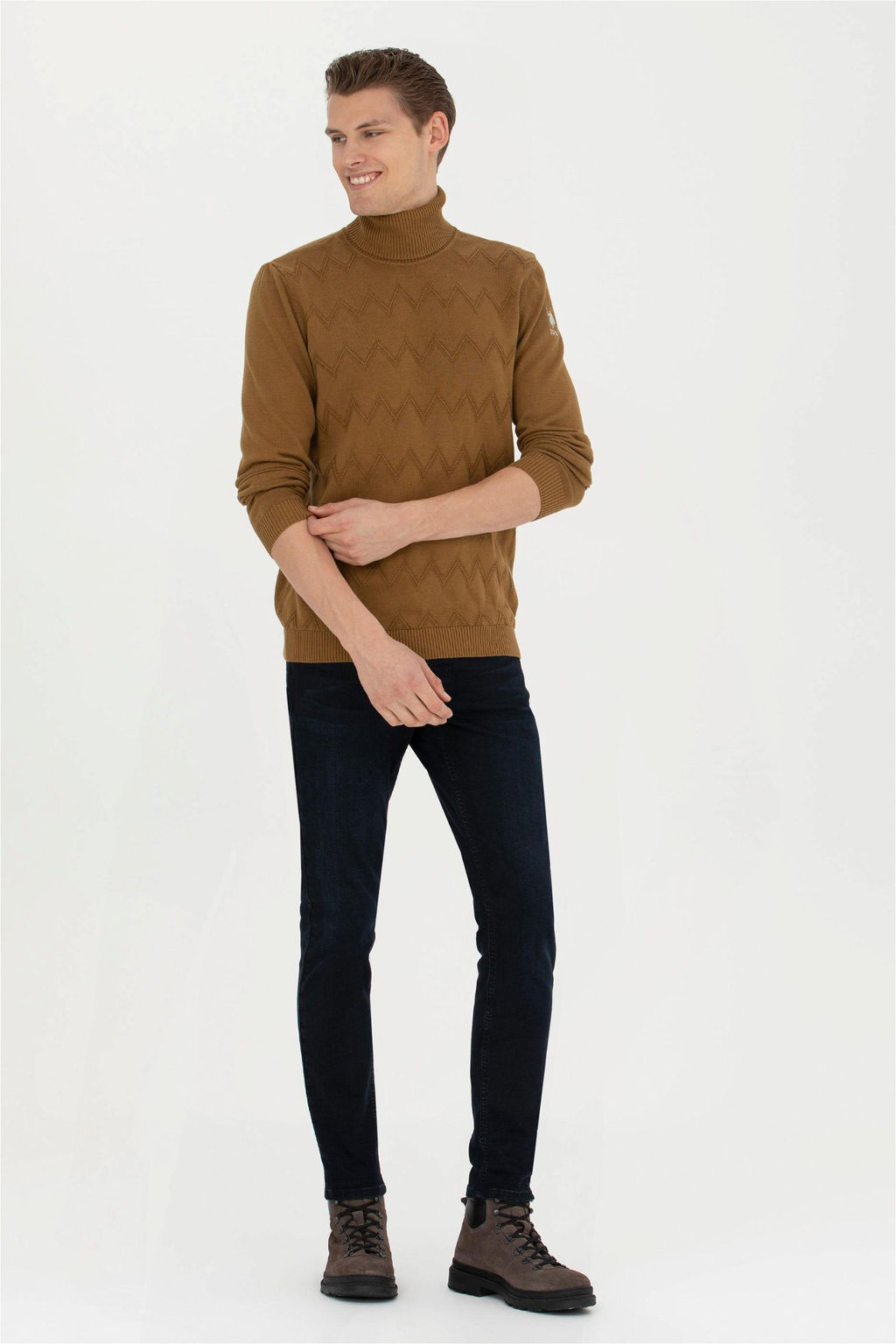 Мужской легкий свитер цвета хаки - U.s. polo assn фото 11