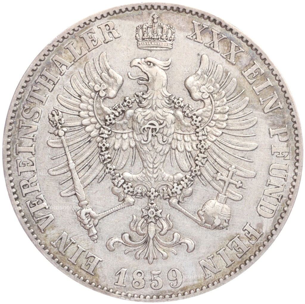 1 союзный талер 1859 года Пруссия