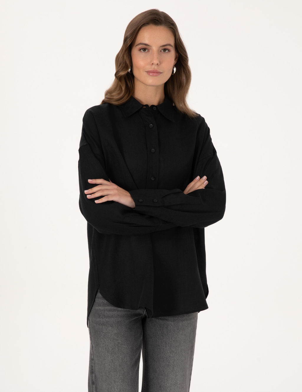 Siyah Oversize Uzun Kollu G_mlek - Pierre cardin фото 3