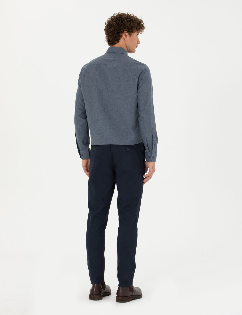 Lacivert Arm_rl_ Slim Fit Kanvas Pantolon