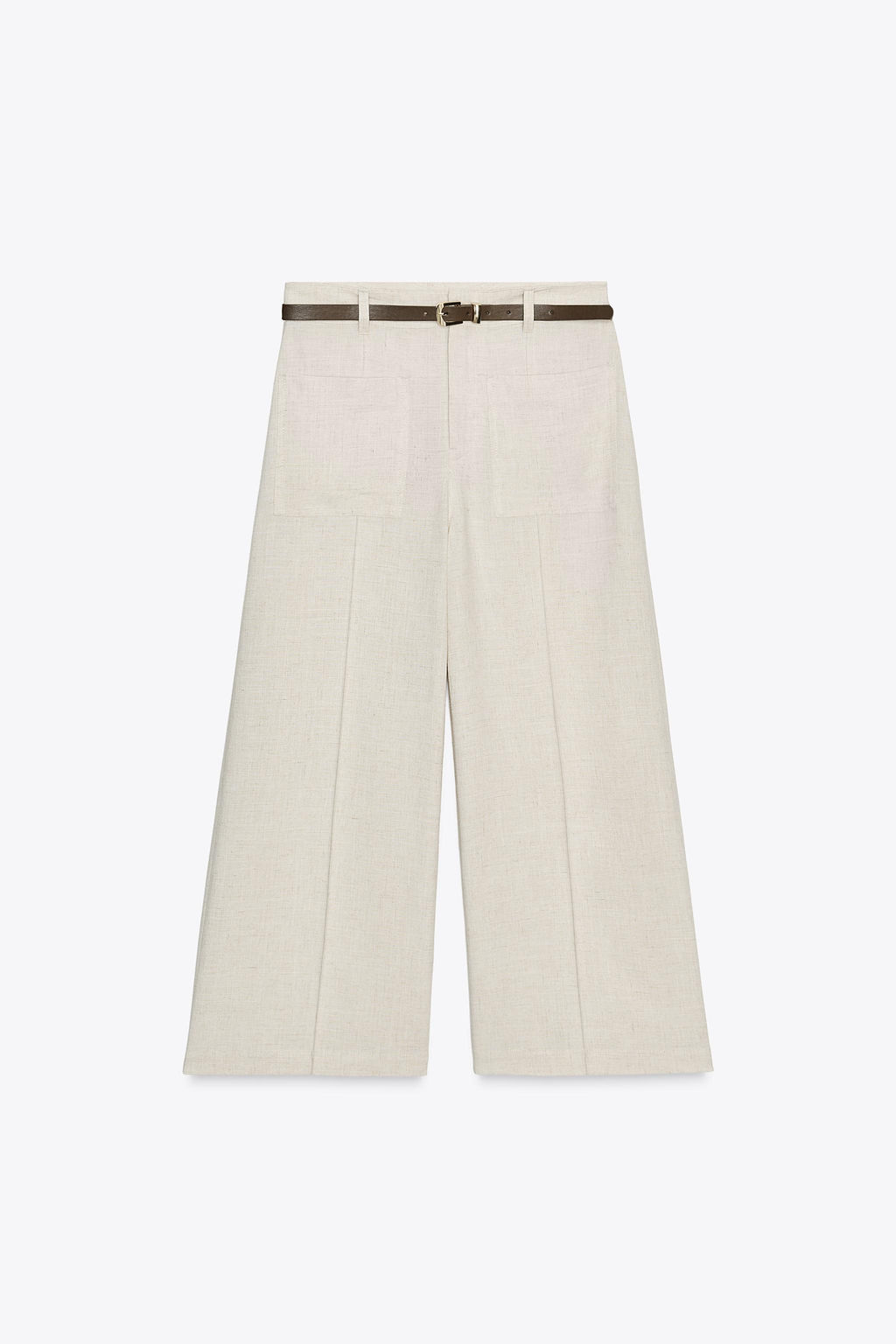LINEN BLEND CULOTTES WITH BELT - Zara фото 5