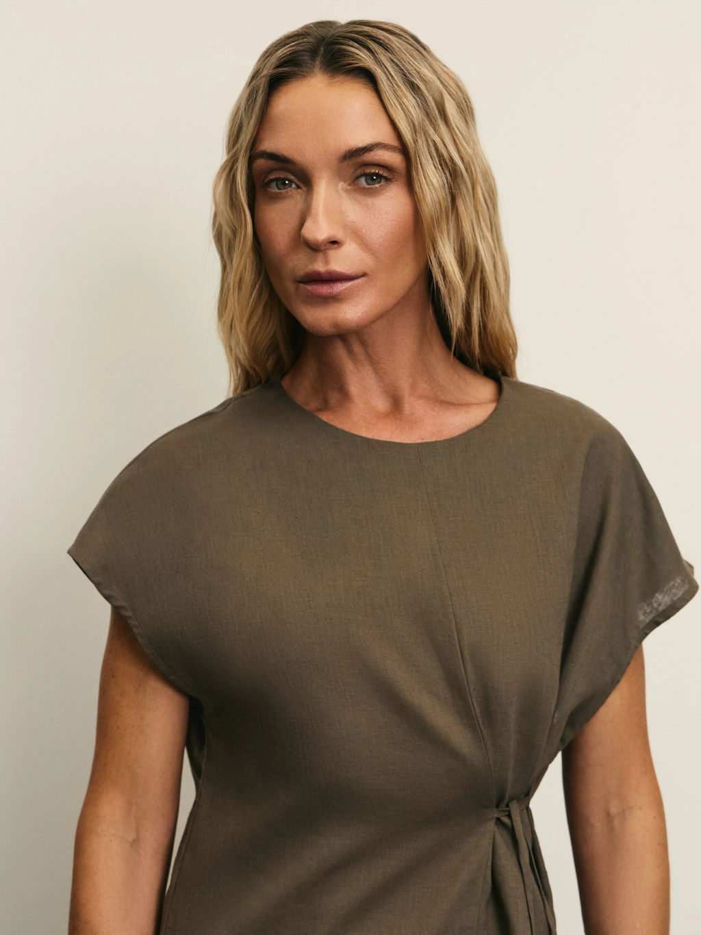 Блузка со шнуровкой изо льна / Zarina  фото 6