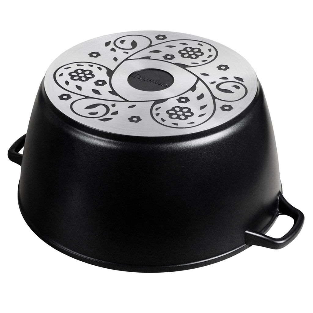 Кастрюля с антипригарным покрытием 7л, д28см Классик, h15см, s0,4см, литые ручки, стеклянная крышка с пароотводом, подарочная упаковка (Россия) - Домашняя мода фото 4