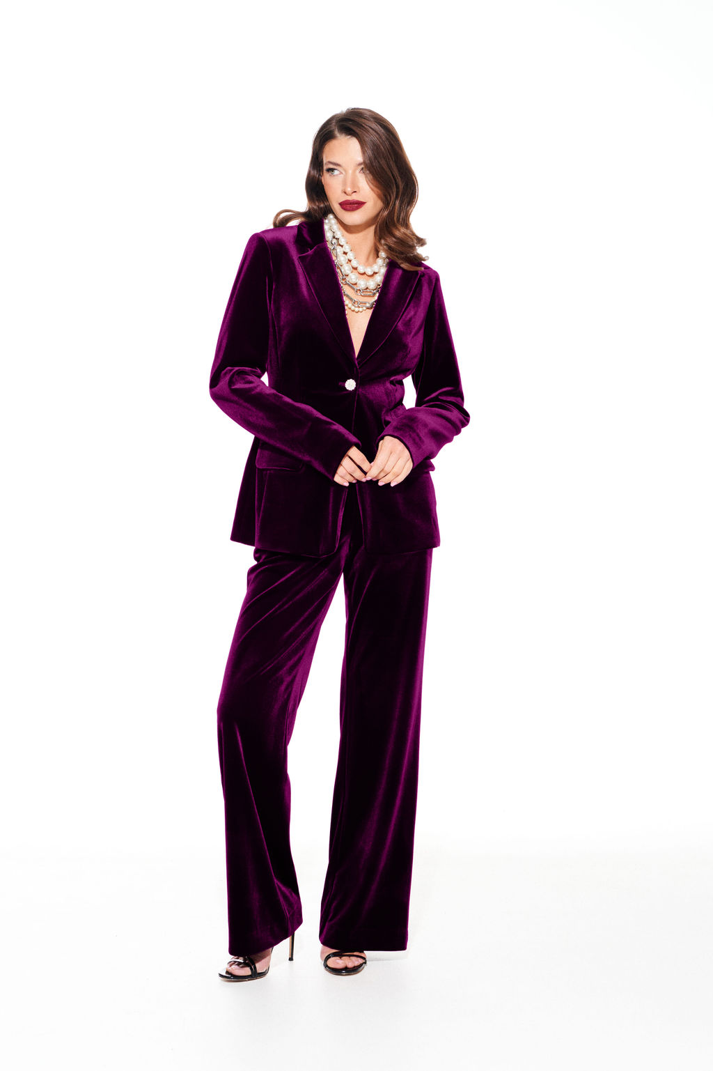 костюм женский 2-х предметный (жакет + брюки) новый год - Elletto фото 2