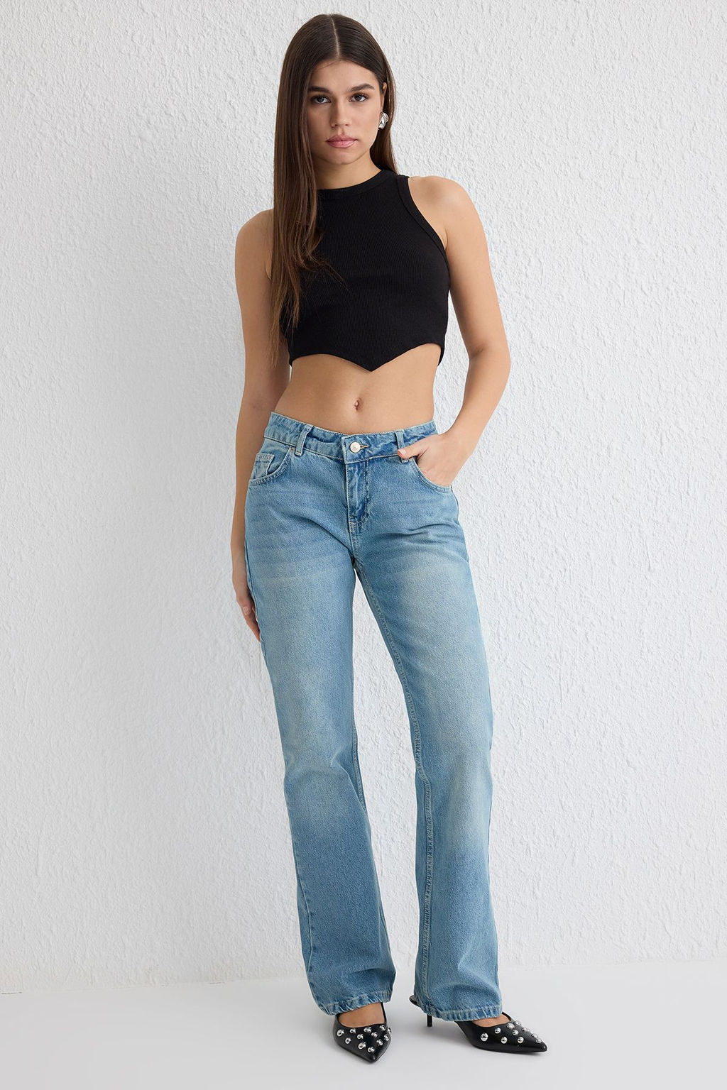 Mavi Dusuk Bel Flare Jeans TWOSS25JE00189 - Trendyolmilla фото 2