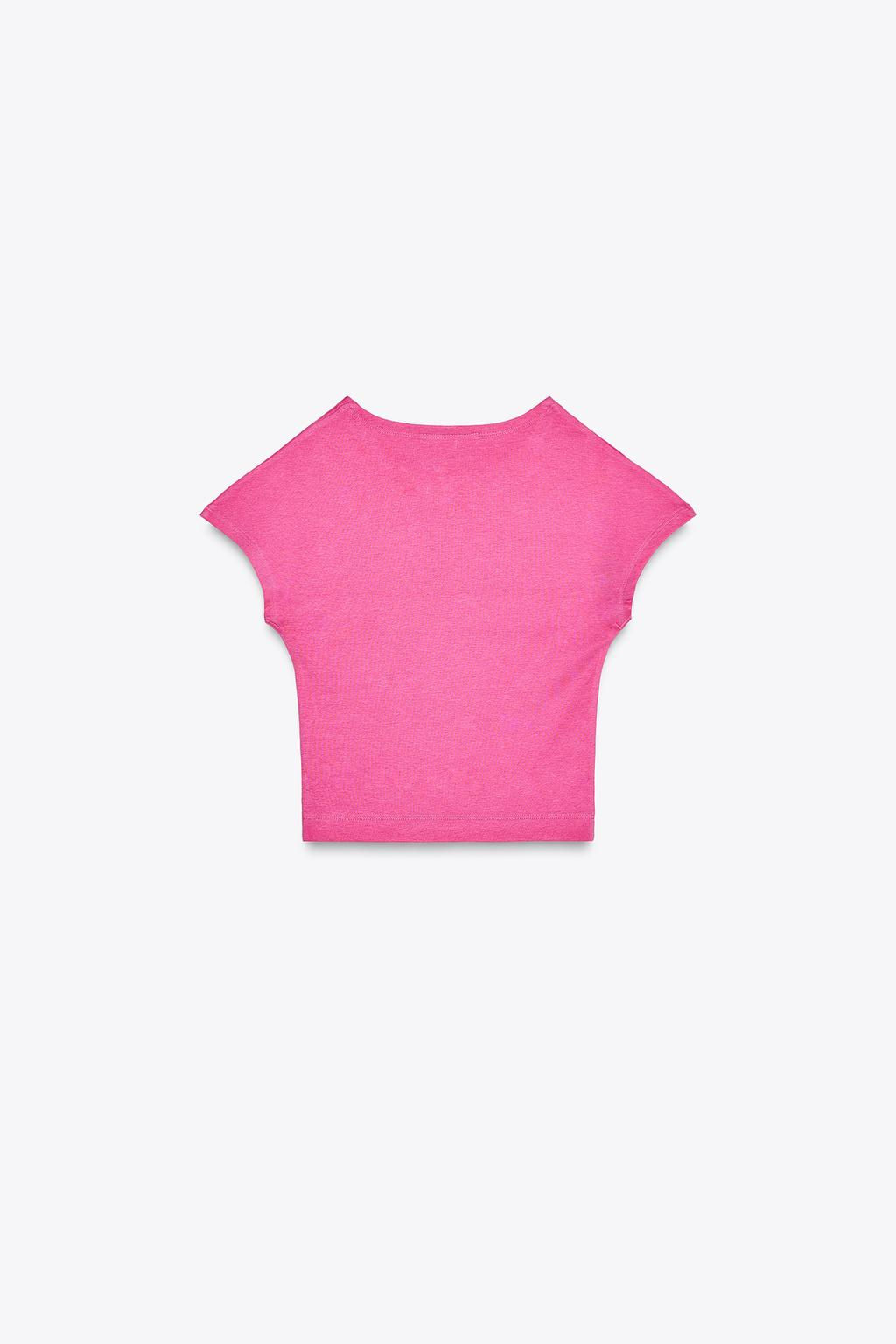 COTTON MODAL CROP T-SHIRT - Zara фото 27
