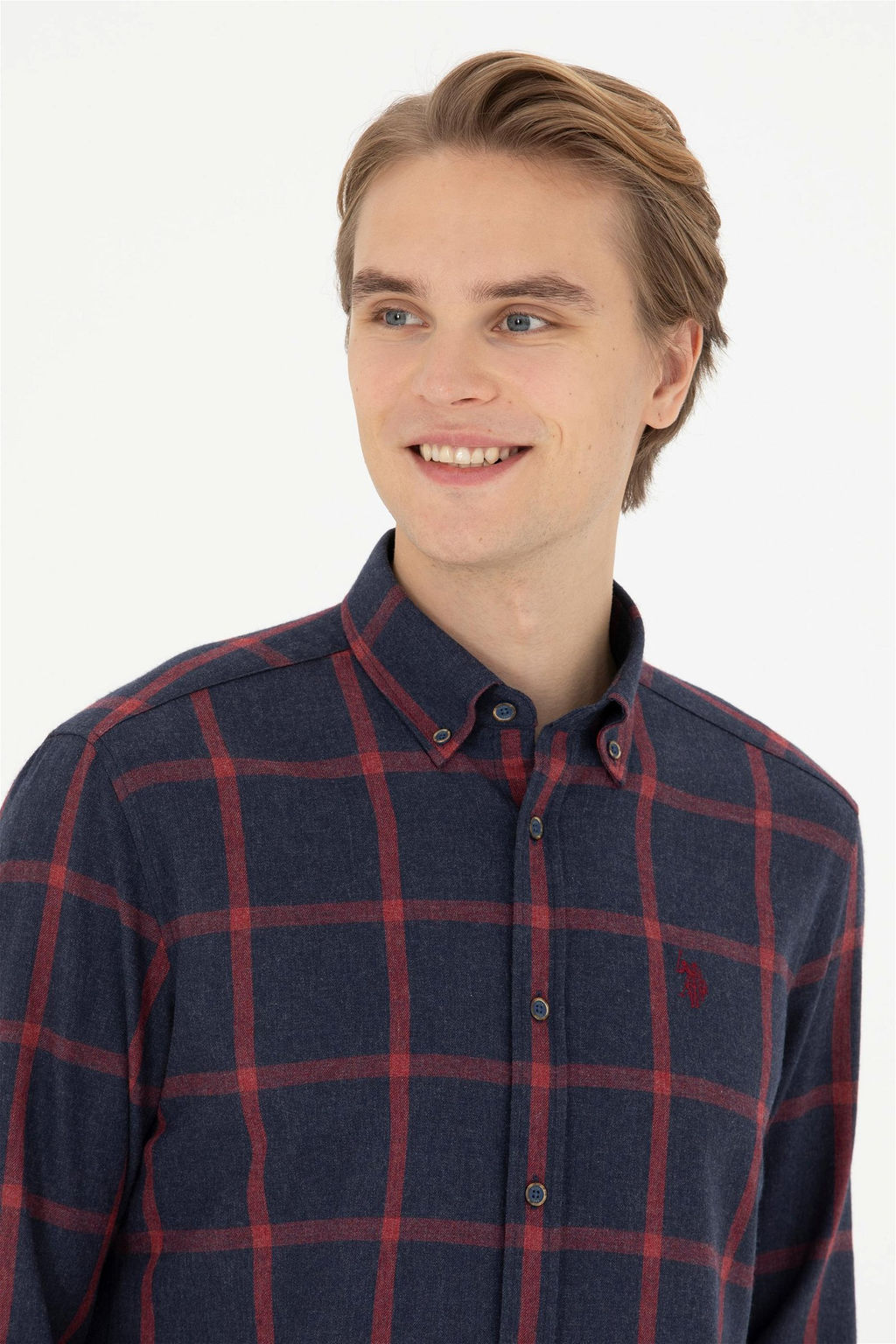 Мужская темно-синяя рубашка с длинным рукавом - U.s. polo assn фото 2