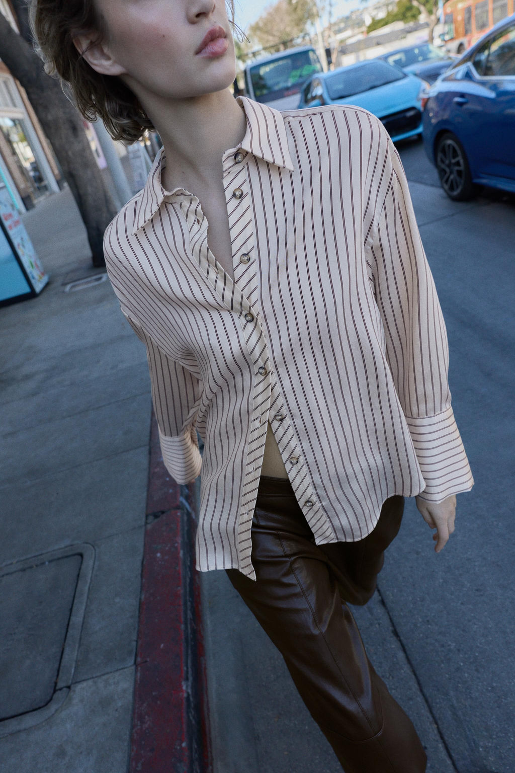 STRIPED SHIRT WITH WIDE CUFFS - Zara фото 12