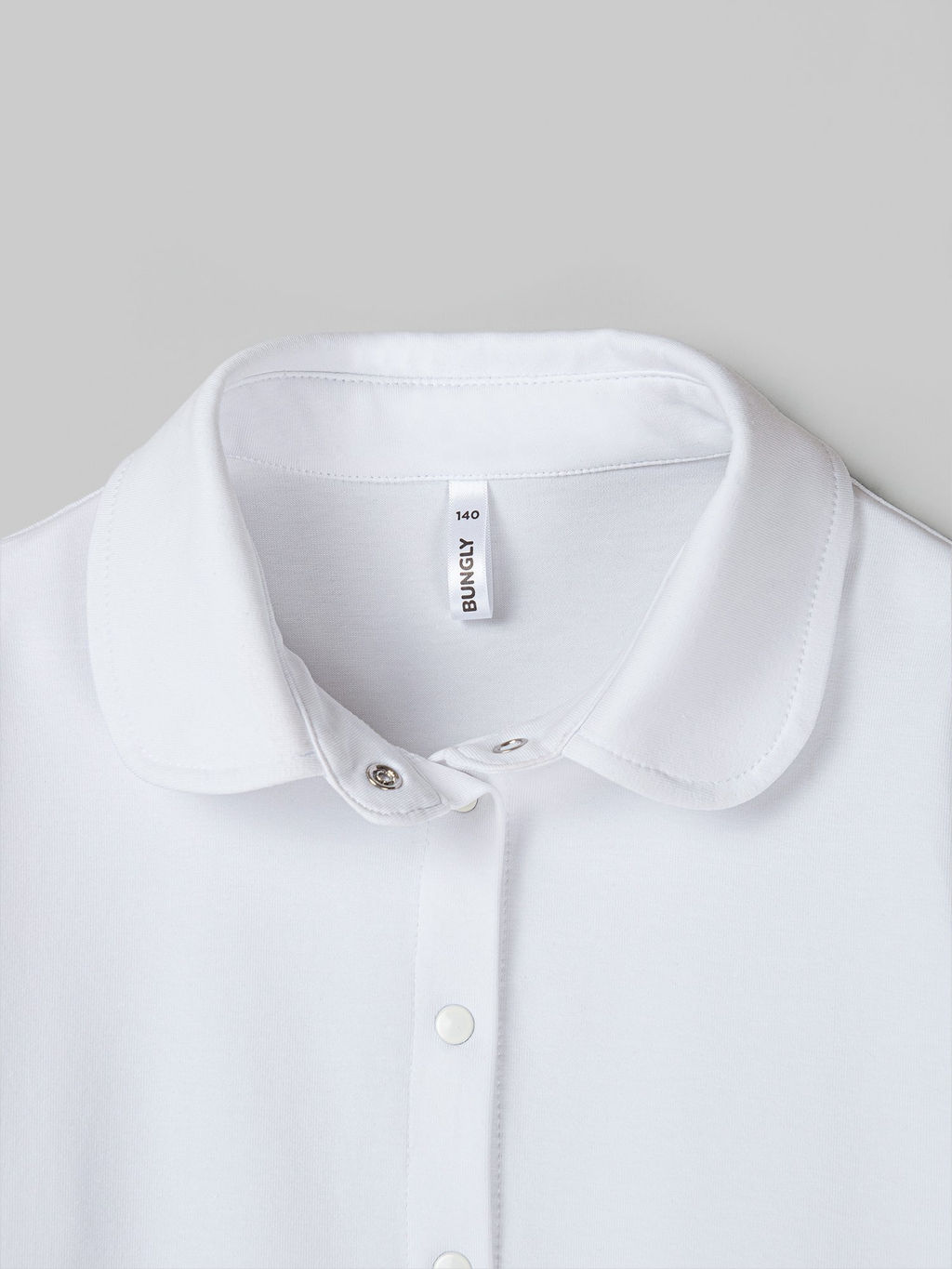 Блузка трикотажная для девочки Белая на кнопках 7+ - Bungly фото 3