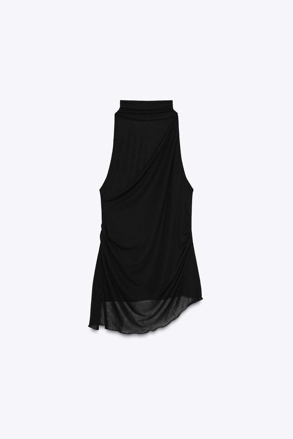 SEMI-SHEER HALTER TOP