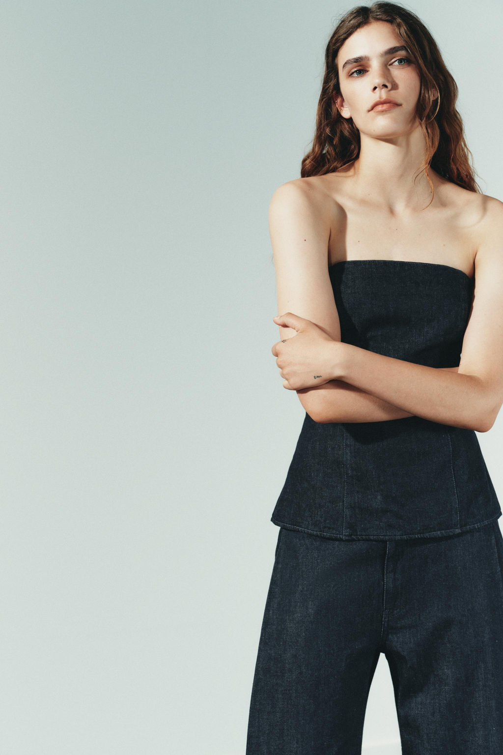 TRF DENIM BANDEAU TOP - Zara фото 2