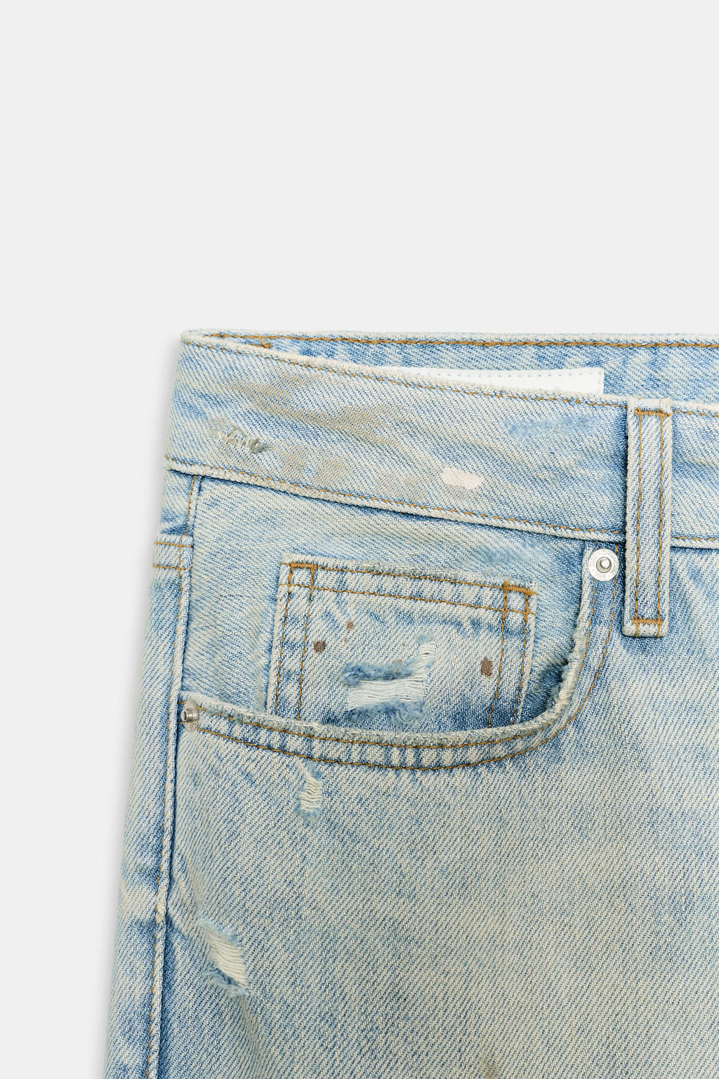 TRF MID-WAIST CROPPED STRAIGHT-LEG JEANS - Zara фото 9