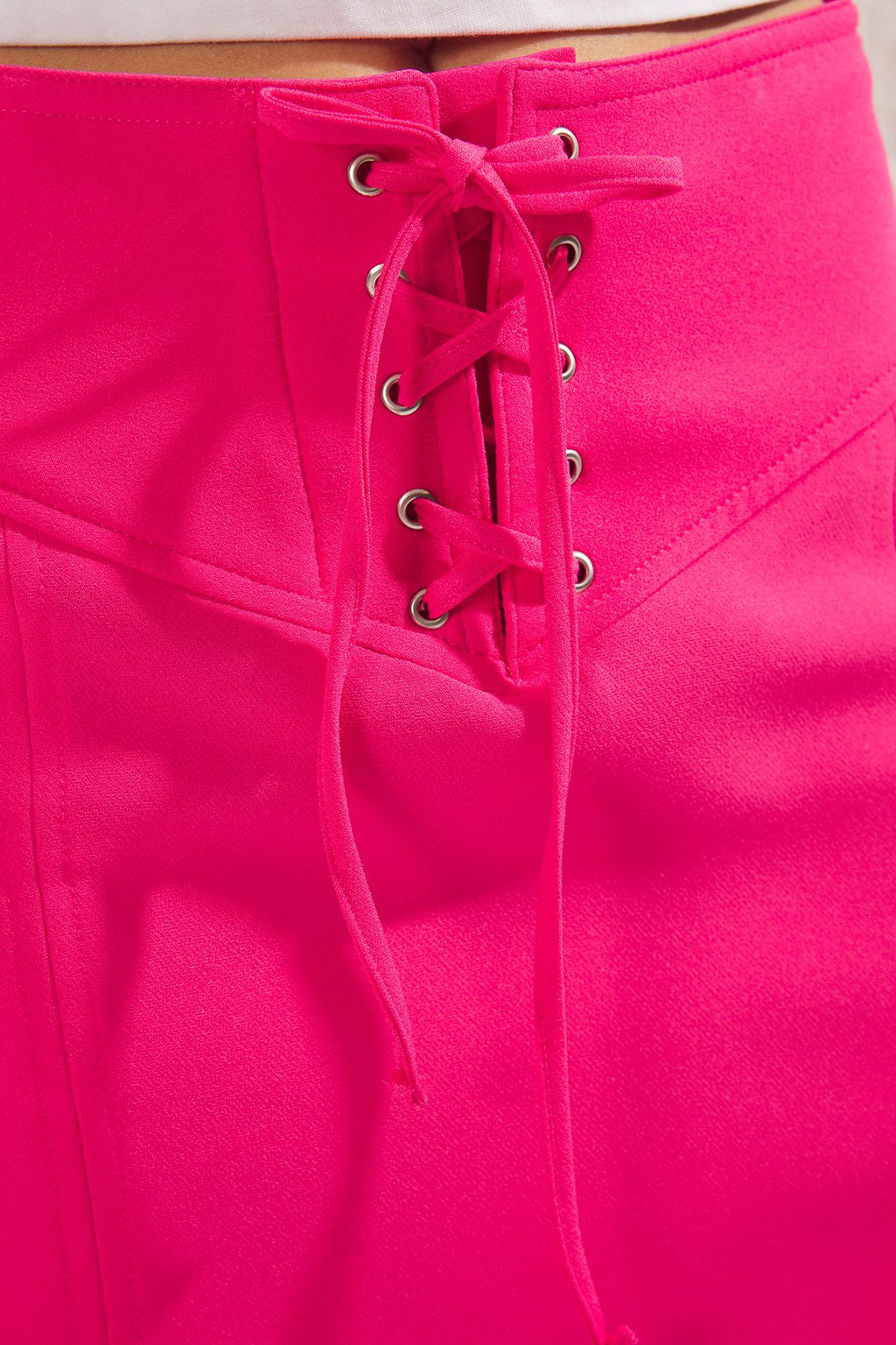 TRENDYOLMILLA Pembe Onden Bagc?k baglama Detayl? Mini Boy Dokuma Etek TWOSS25ET00081 фото 5