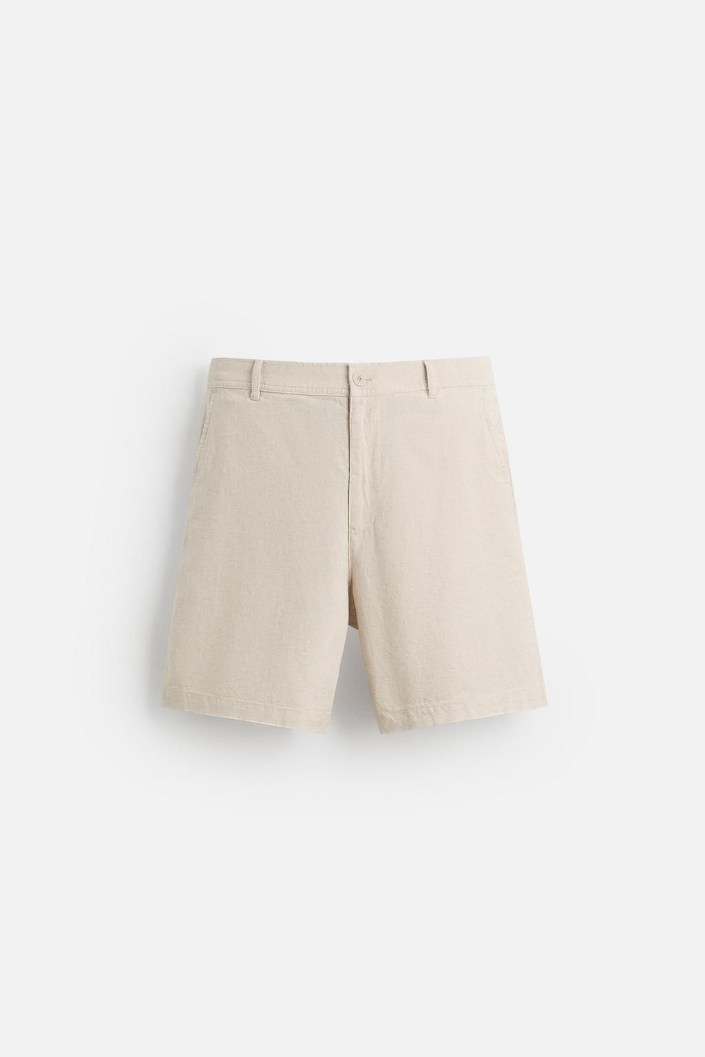 COTTON/LINEN BERMUDA SHORTS - Zara фото 26