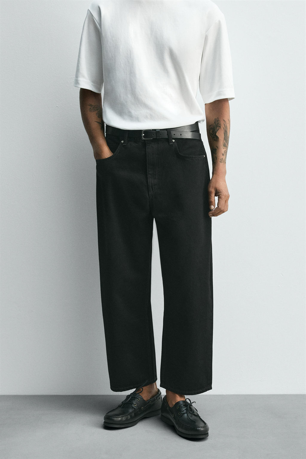 TAPERED WIDE-LEG JEANS - Zara фото 2