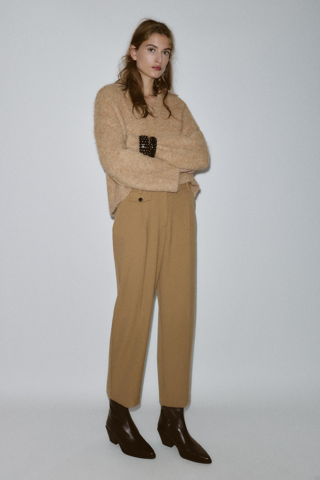 BRUSHED EFFECT KNIT JUMPER