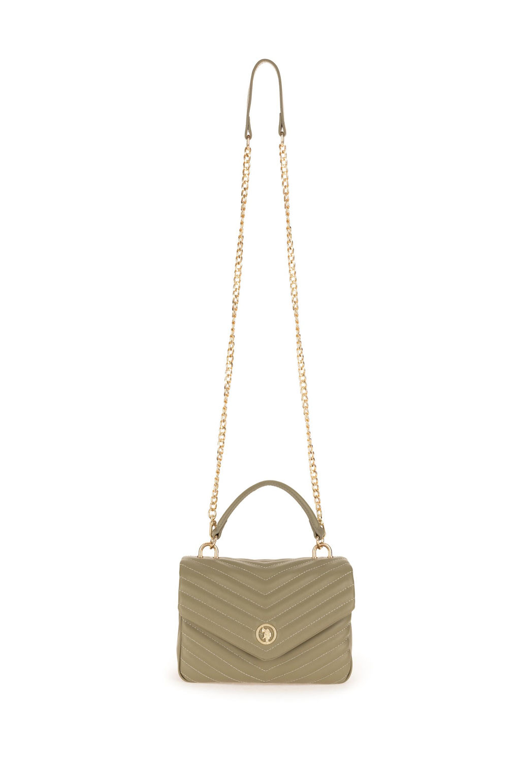 Женская сумка через плечо цвета хаки с цепочкой на ремне Неожиданная скидка в корзине - U.s. polo assn фото 6