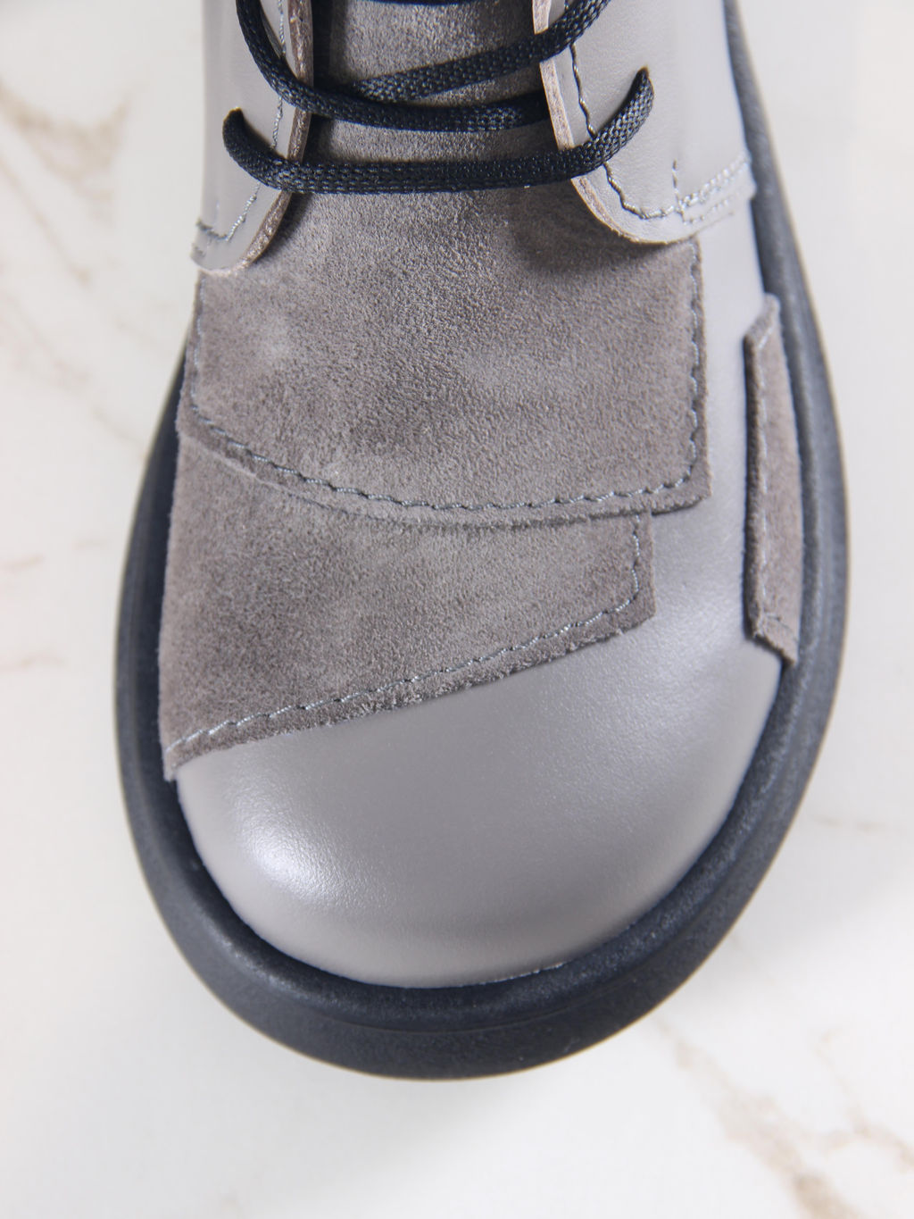 Ботинки 305.927bl.Серый замок замша+серый игуана/мех