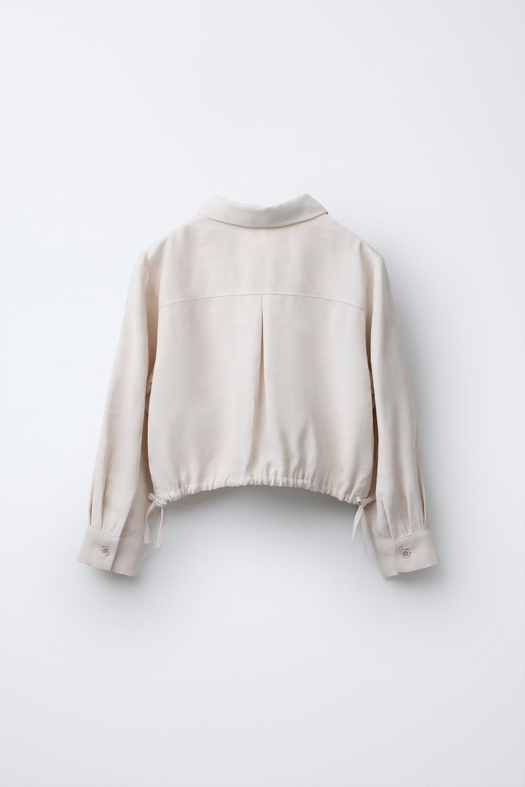 FLOWING TIE-DETAIL SHIRT - Zara фото 4