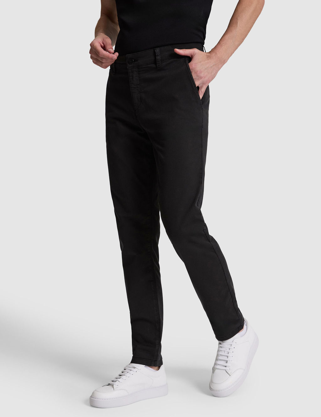 Siyah Slim Fit Pamuk Kar___ml_ Kanvas Pantolon