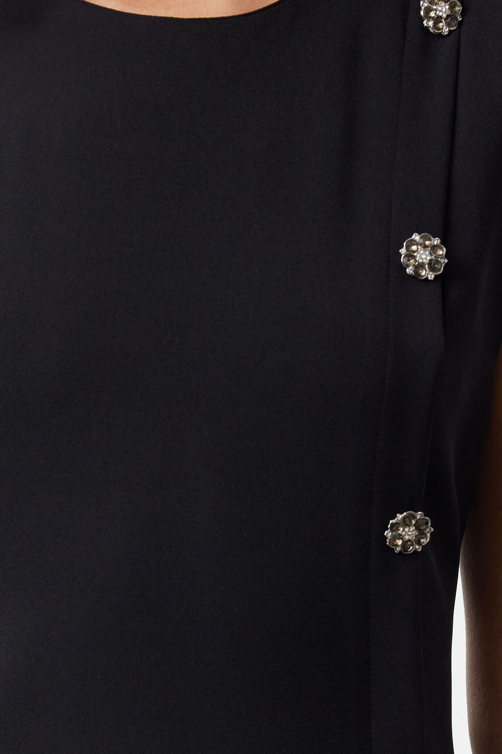 TRENDYOLMILLA Siyah Duz Kesim Dugme Detayl? Mini Dokuma Elbise TWOSS24EL00704  фото 11