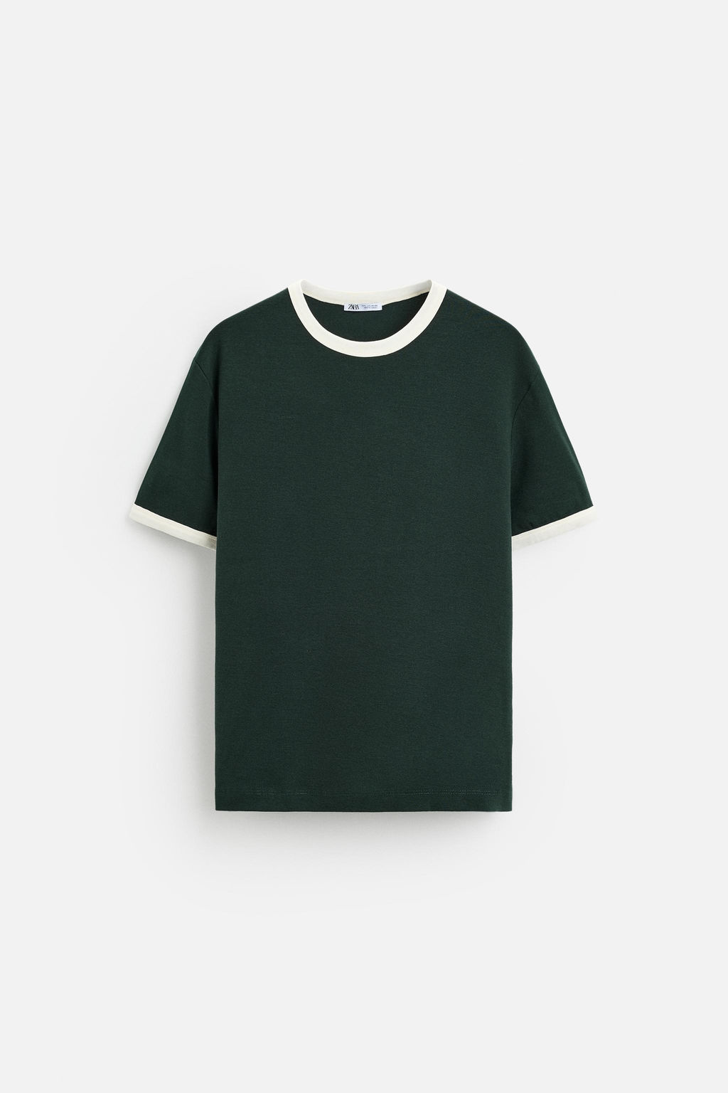 BASIC CONTRAST RIB T-SHIRT - Zara фото 6